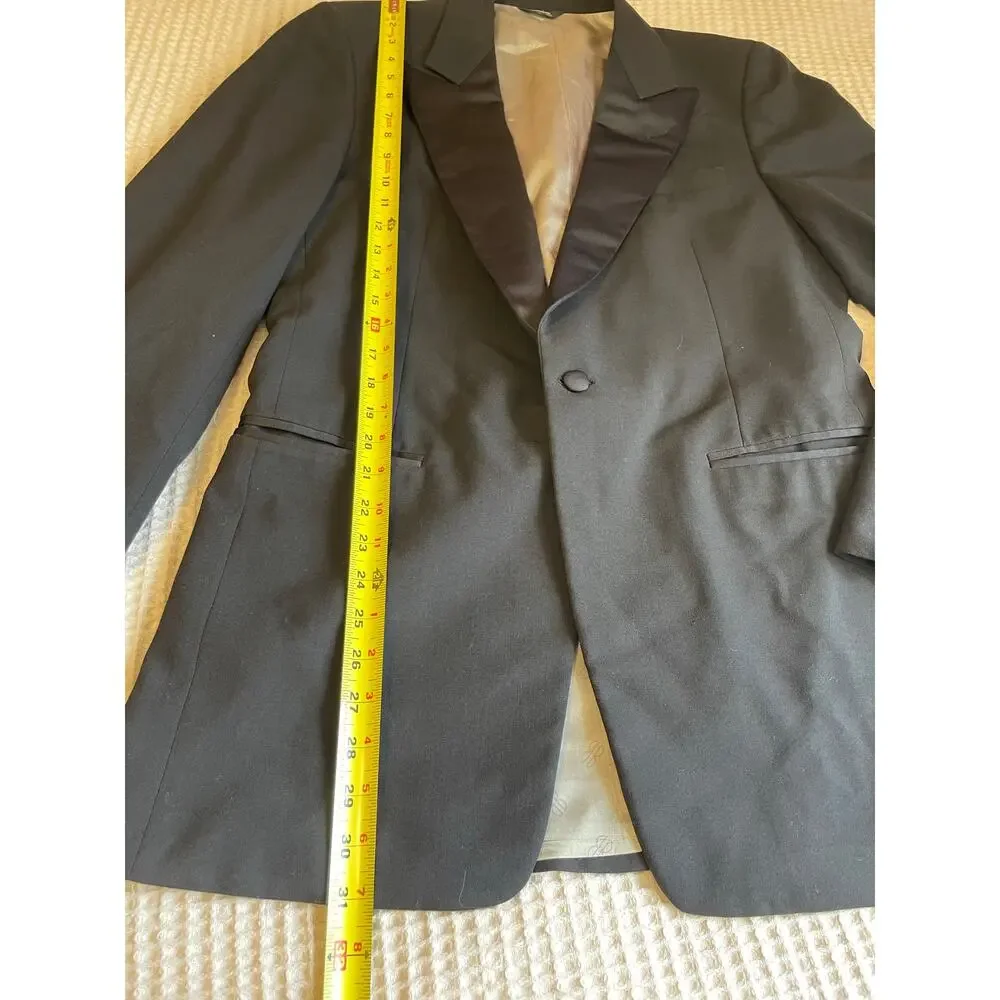 Bill Blass Classic Men's Event Wear Black Single Button Tuxedo Blazer Size 41 L
